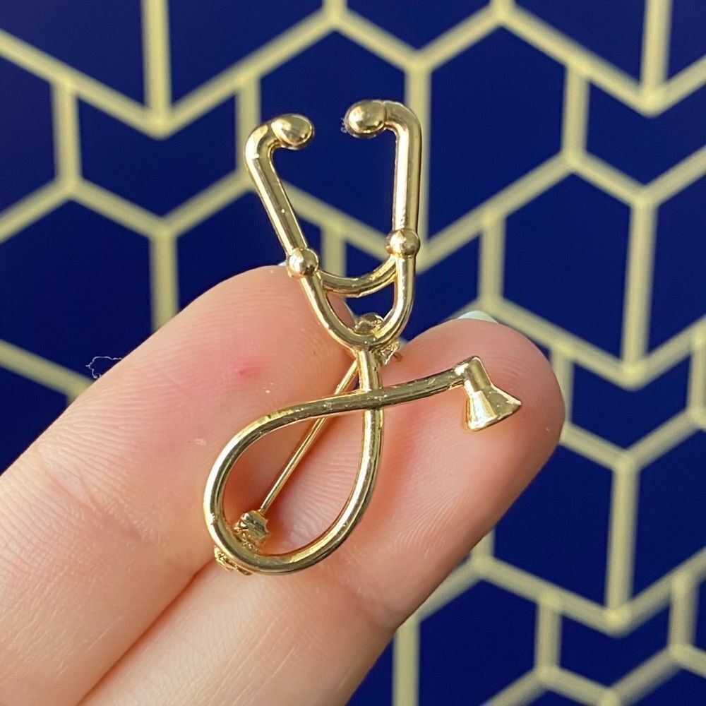 Stethoscope Gold Pin/ Brooch Lapel